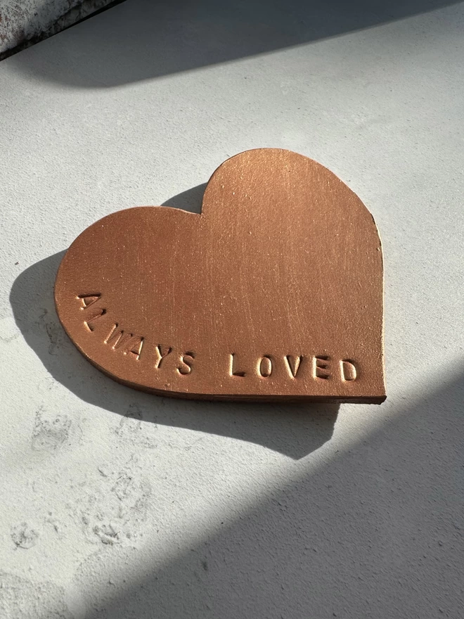 Rose gold leather heart coaster