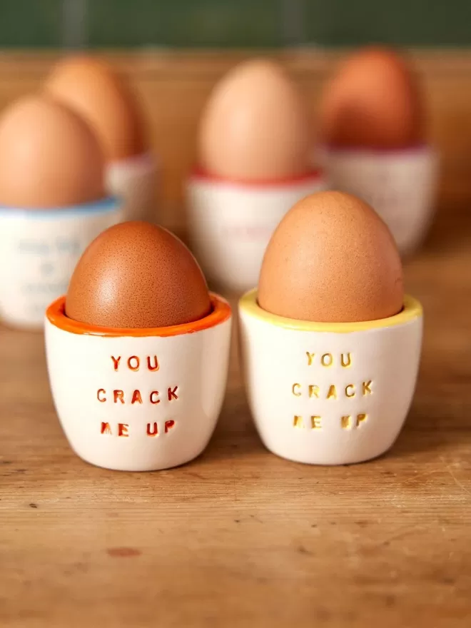 'You Crack Me Up' Ceramic Egg Cup