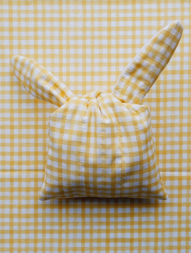 Cooper and Fred Quilted Easter Bunny Bag in Yellow Gingham