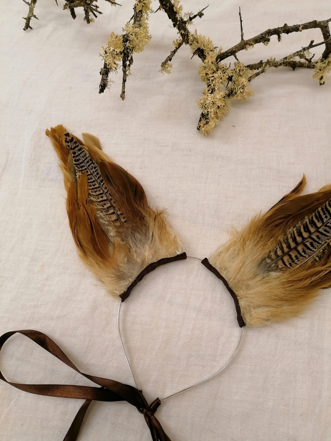 Brown Feather Rabbit Ears