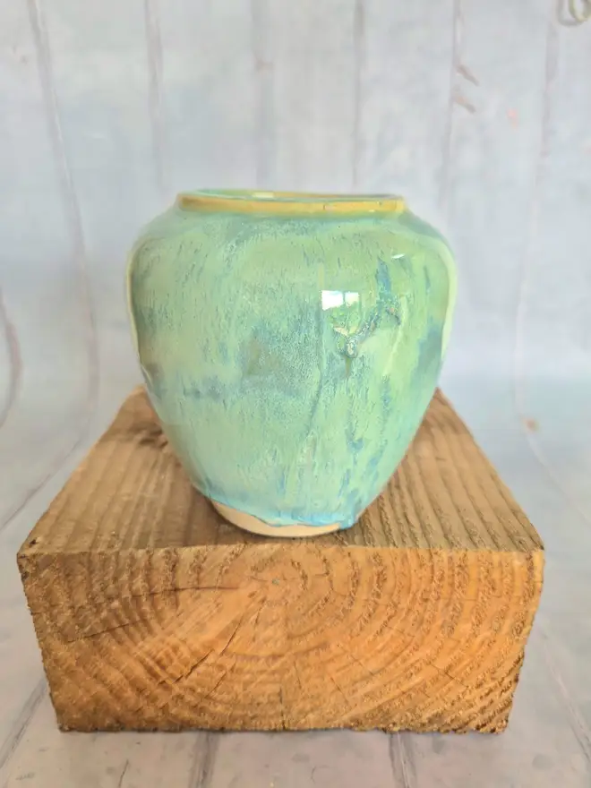 Ceramic Vase Aqua turquoise green, Jenny Hopps Pottery, Flower vase