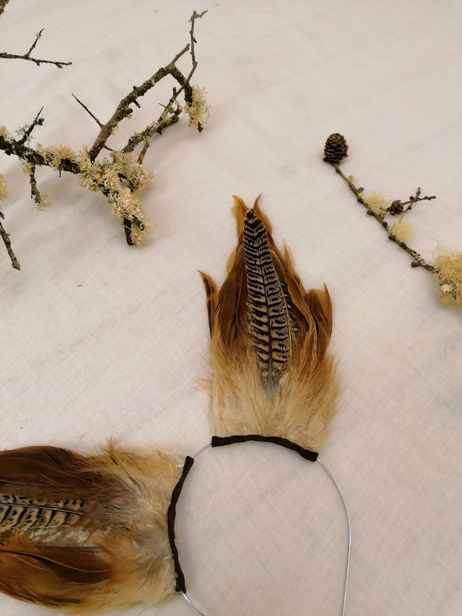 Brown Feather Rabbit Ears