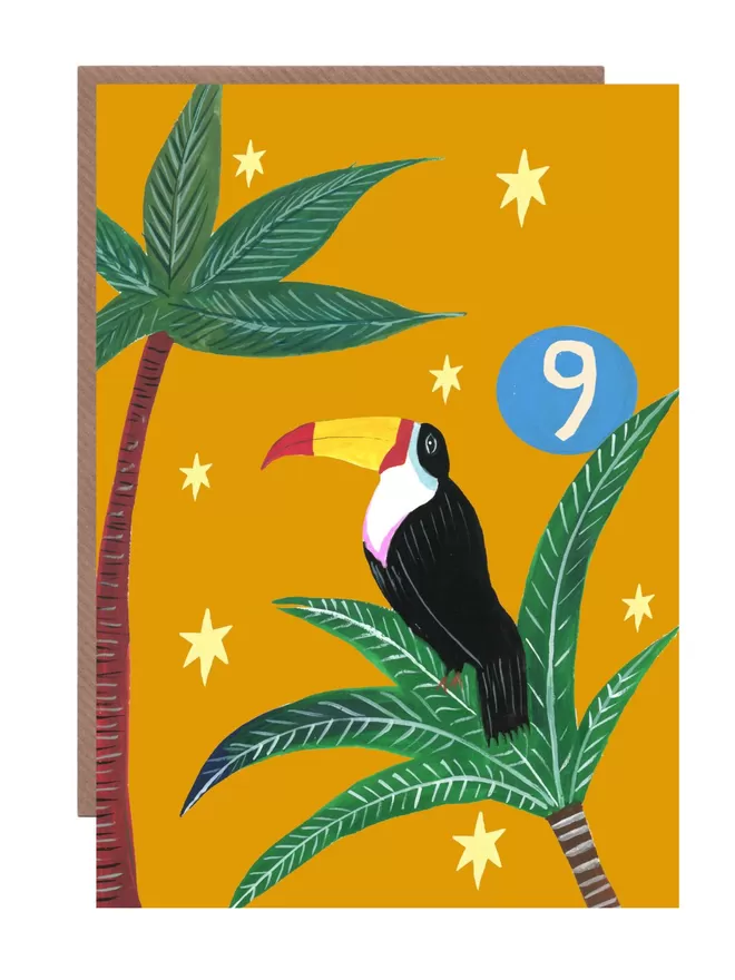 Age 9 Party Toucan Birthday Card