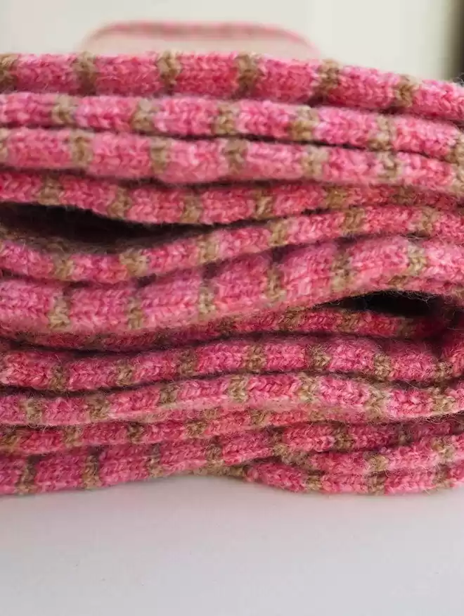 pink knitted scarf