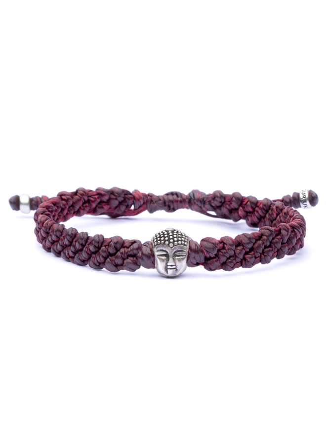 wine red buddha bracelet rope