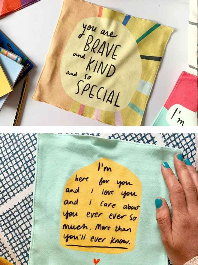 Reusable hankies that have meaningful messages for all occasions