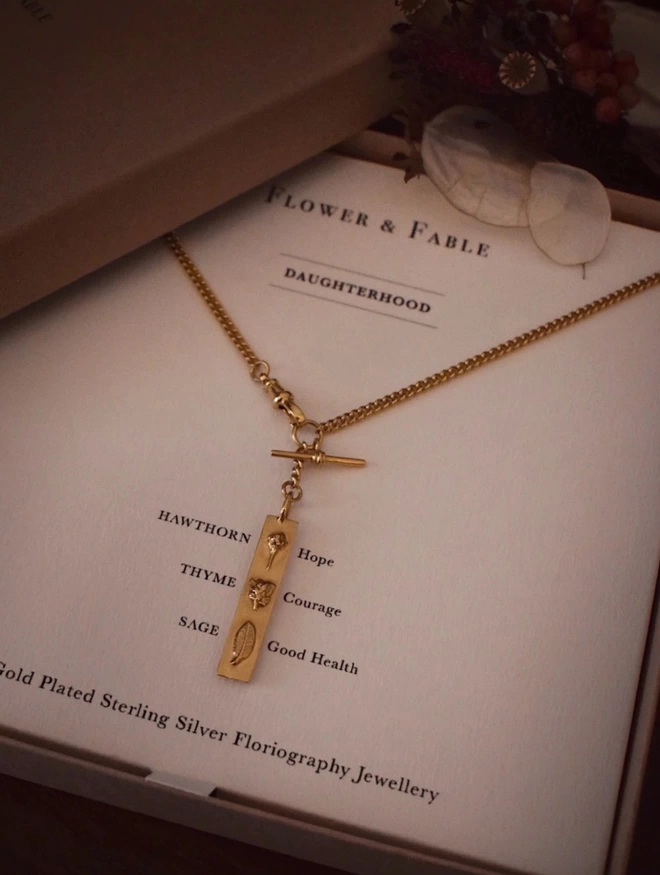 Gold Daughterhood Curb Watch Chain Necklace
