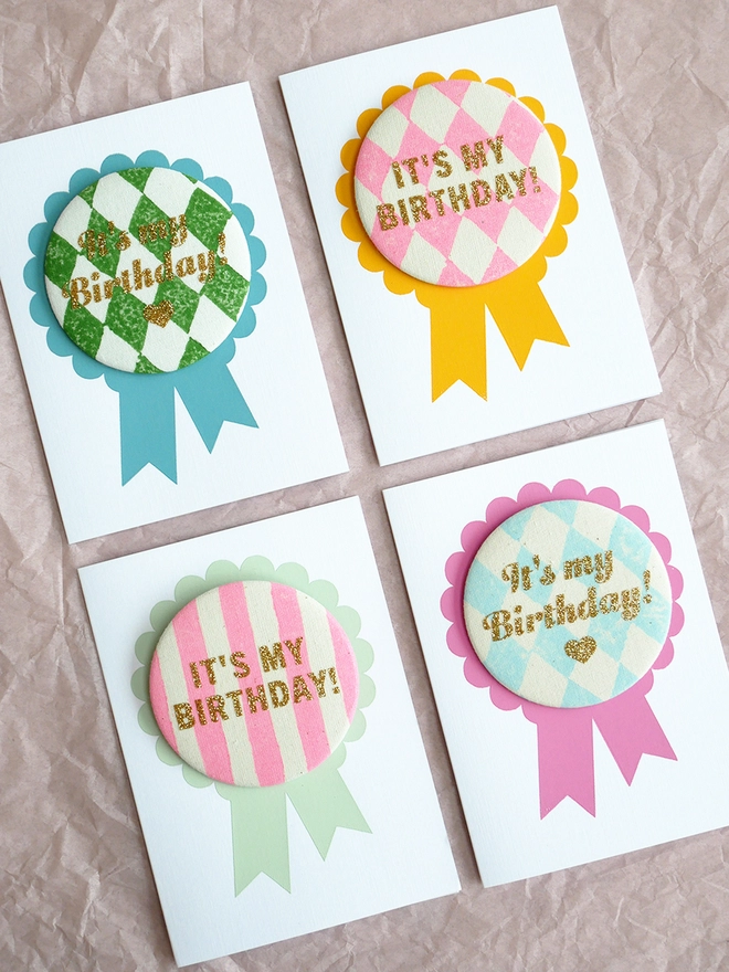 Mix or match birthday card badges