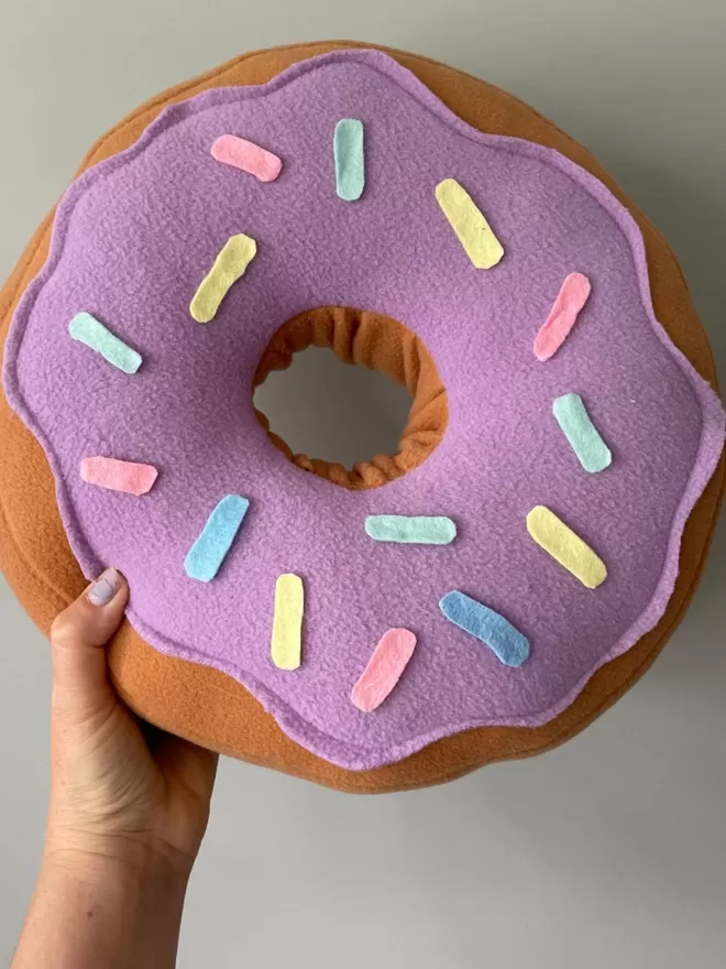 Close Up of Purple Doughnut 
