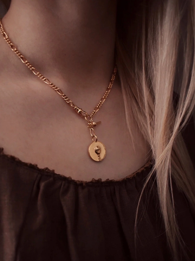 Gold Poppy Watch Chain Necklace