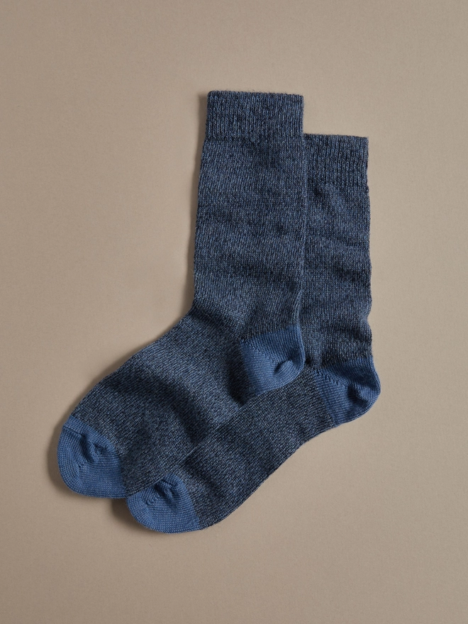 British Made Merino Wool Socks in Blue