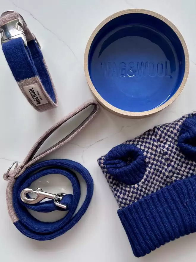 navy blue dog gift set