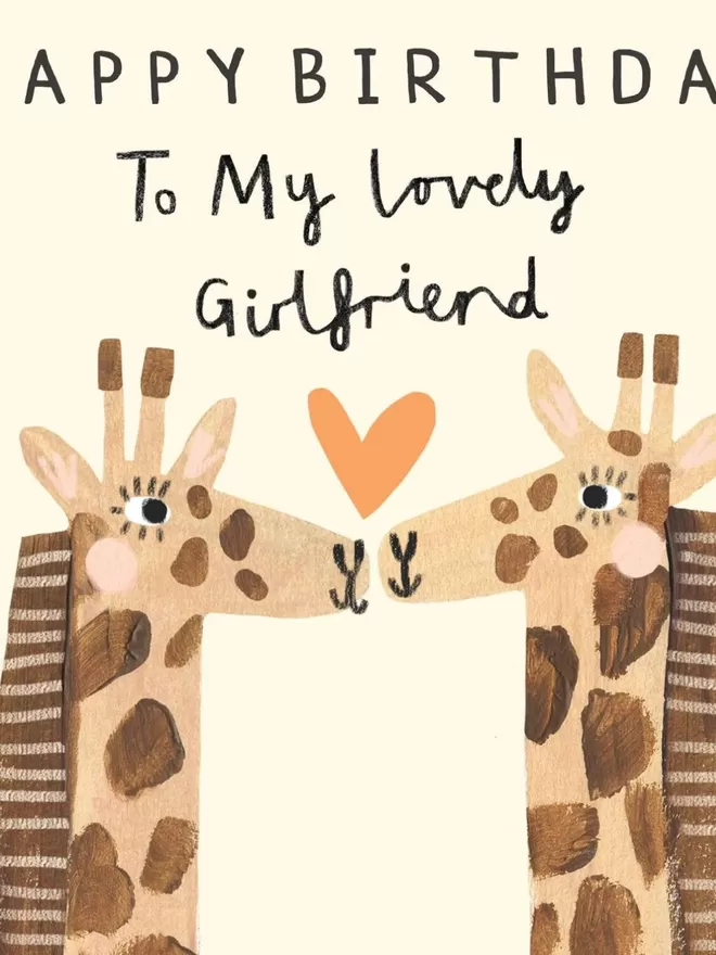 Giraffe Girlfriend Birthday Card