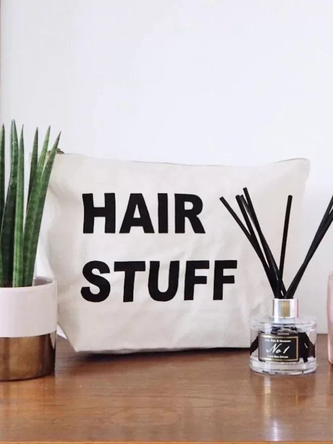 Hair stuff large canvas personalised pouch