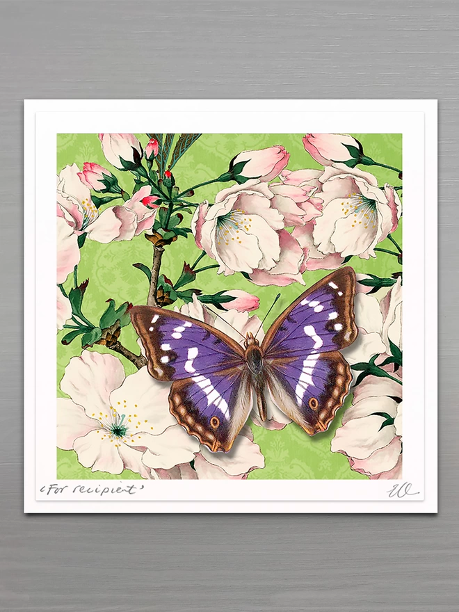 high quality butterflygram card with hand cut paper butterfly, personalised and signed