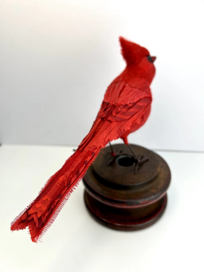 Northern Cardinal Bird Sculpture Tail