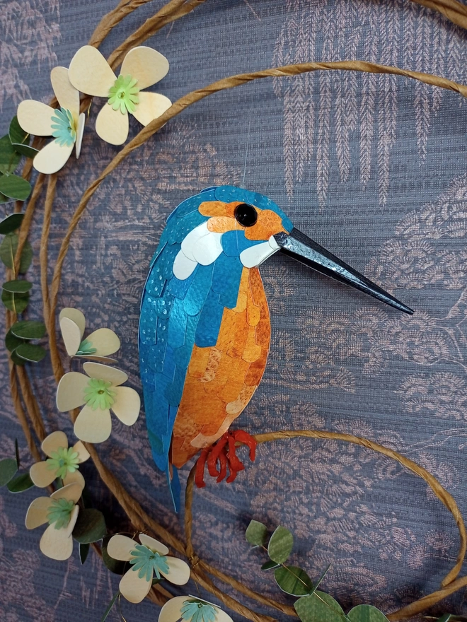 kingfisher paper sculpture