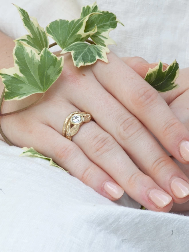 leaf diamond ring for women 