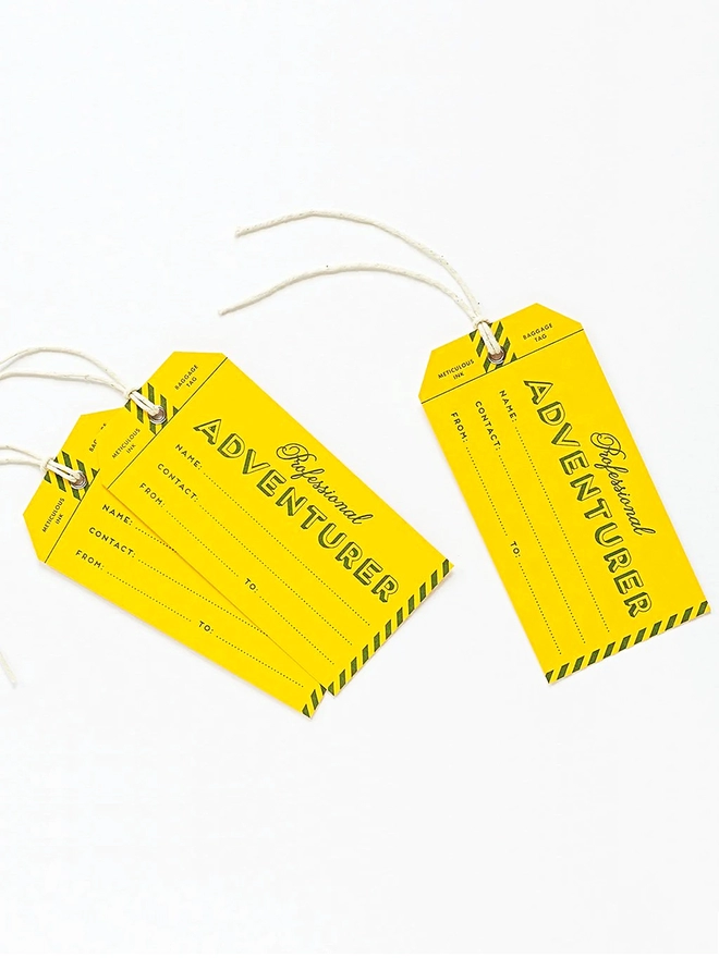 Letterpress luggage tag pack of 3