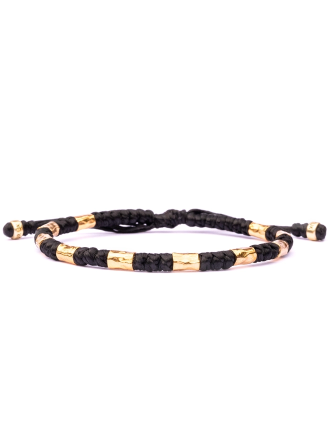 black rope gold bracelet for men