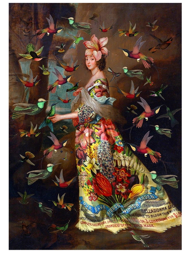 Hummingbird Woman Print