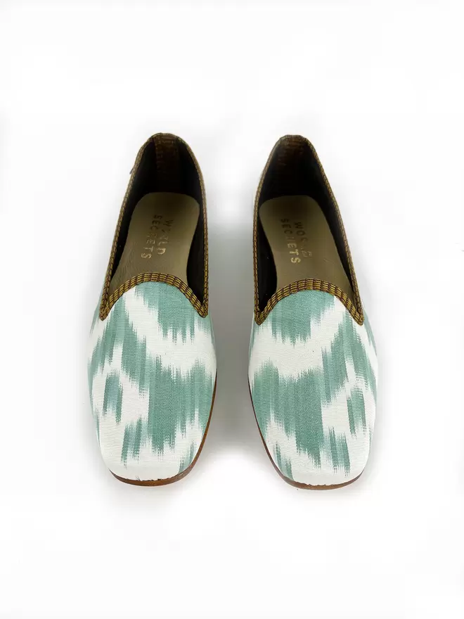 Opal Mints Ikat Silk Flat Shoe 