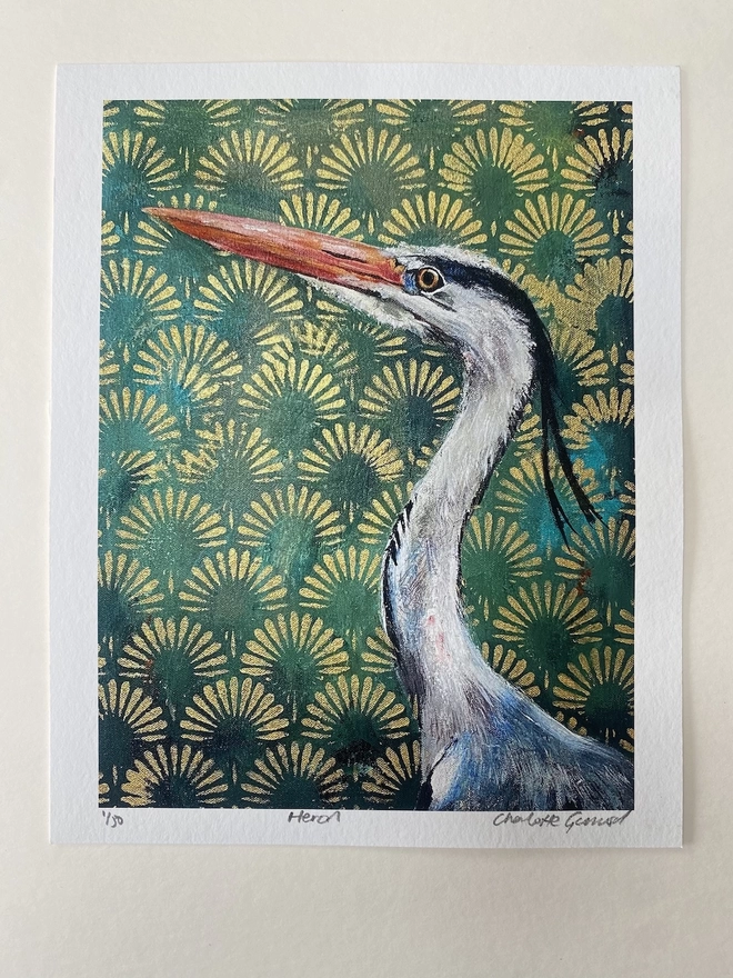 Heron fine art print 