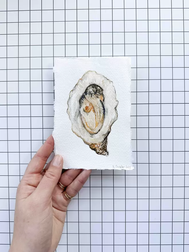 Oyster original gouache painting