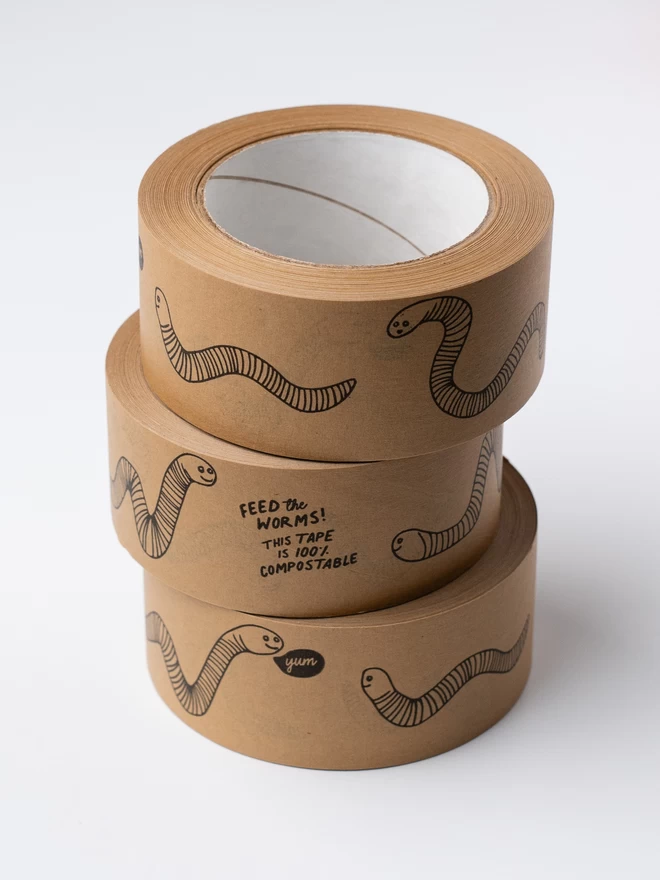 Feed The Worms Kraft Paper Tape