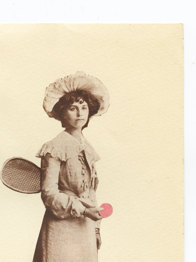 Original Female Tennis Collage On Paper - Tennis Season