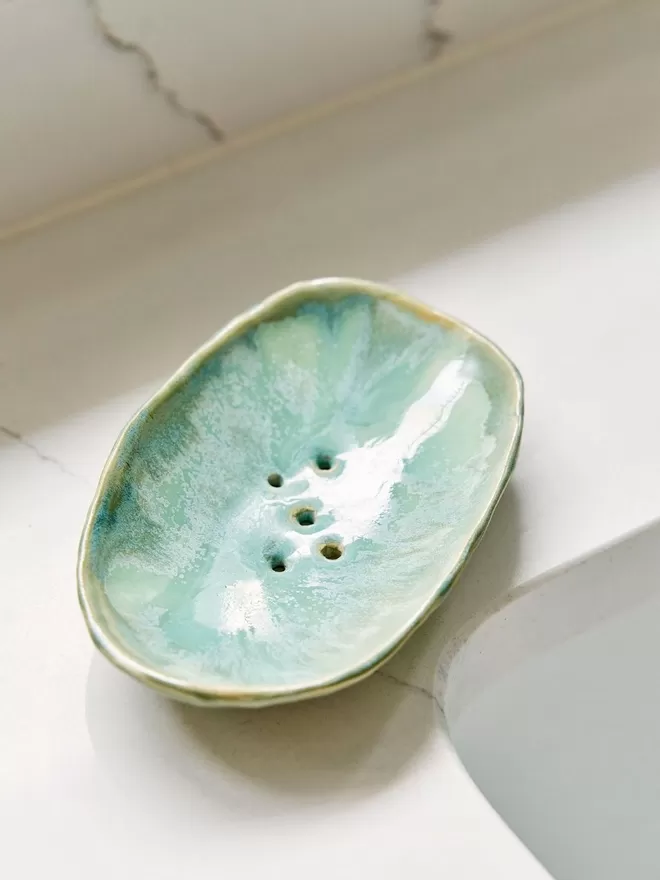 Bathroom soap dish, Jenny Hopps Pottery