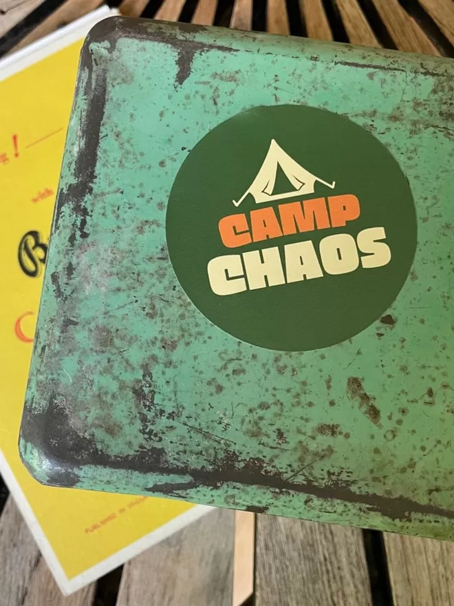 Camp Chaos vinyl sticker.