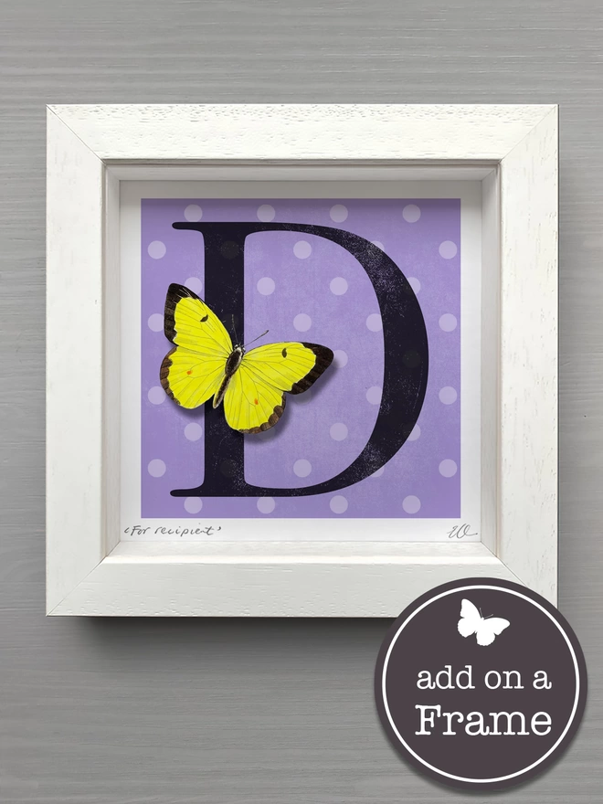 high quality ’letter' butterflygram card box frame option