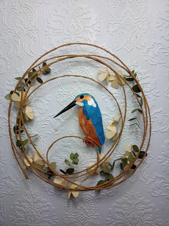 back side of a kingfisher sculpture