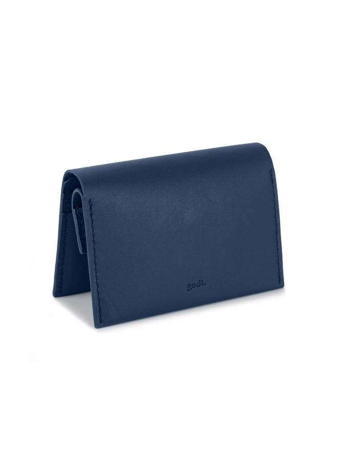 Navy Blue Coin Wallet front facing with godi. logo showing