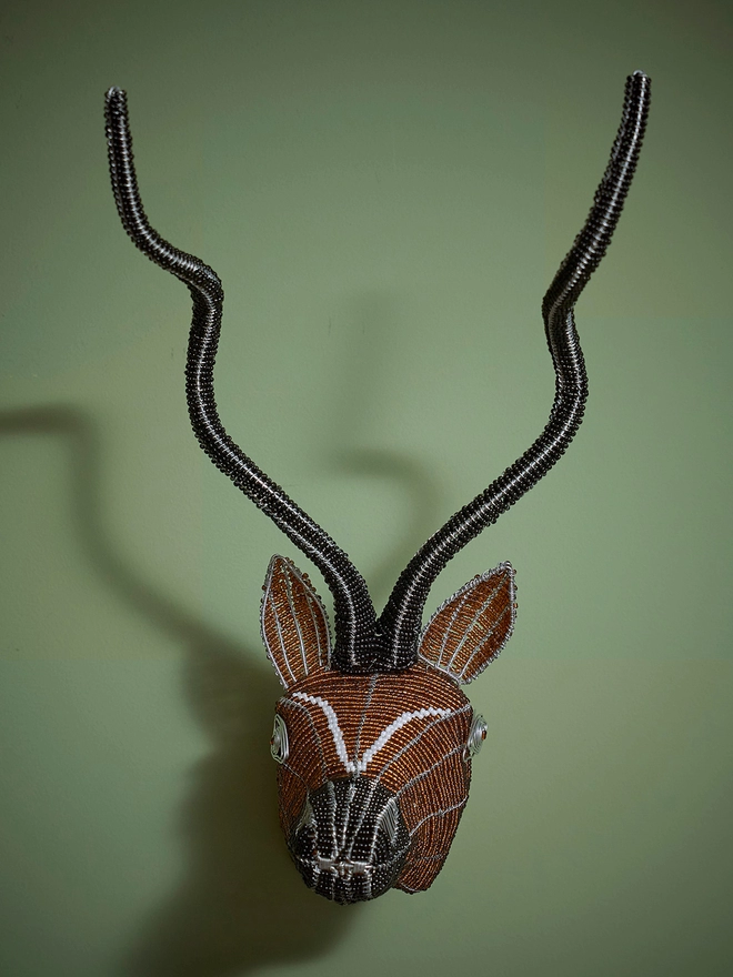Beaded antelope animal head children's bedroom decor