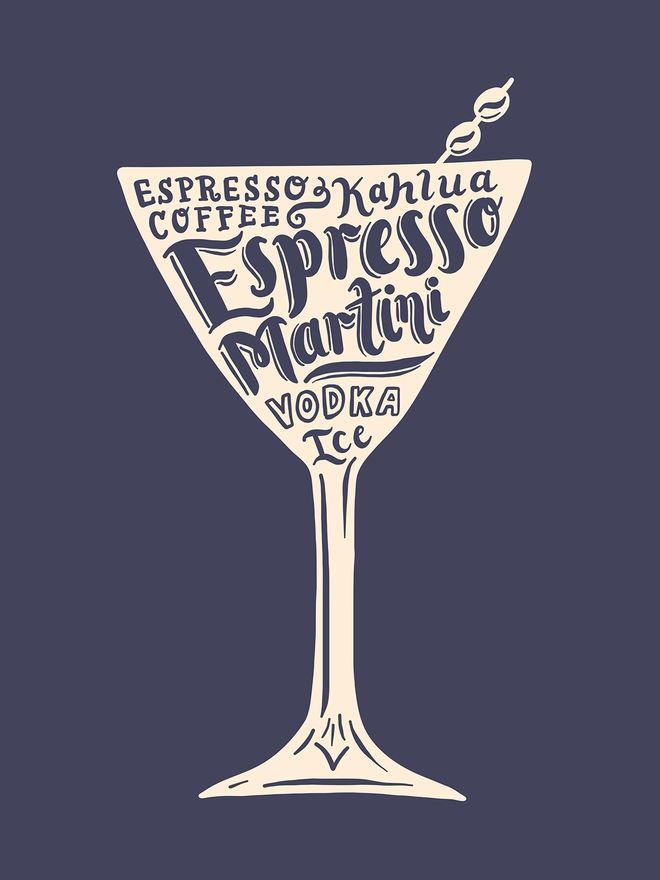 Espresso Martini Cocktail poster purple