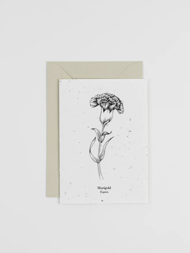 Marigold October Birth Flower Plantable Card