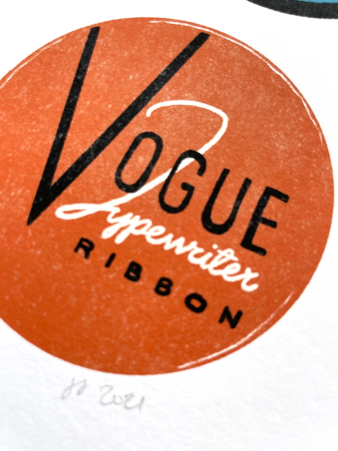 Vogue typewriter ribbon tin