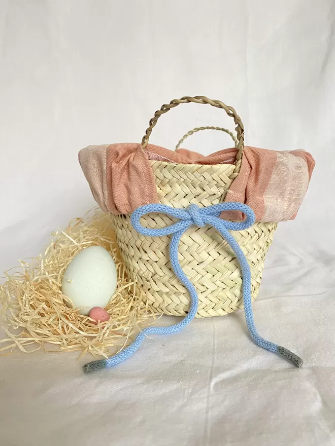 Striped Linen Easter Basket Minii Size