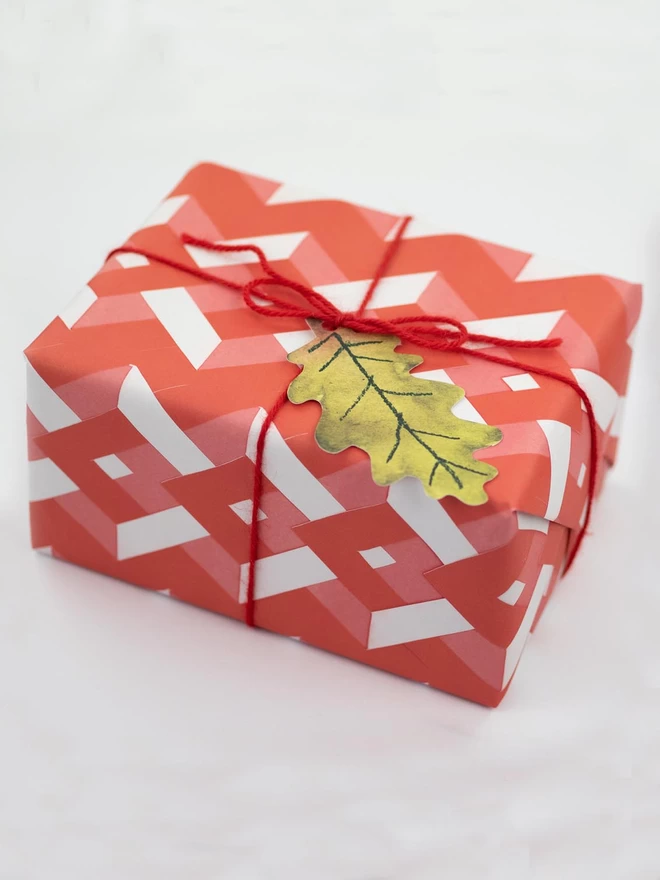 Hadley Red folded paper gift wrap
