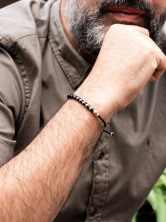 Onyx stone bracelet for men