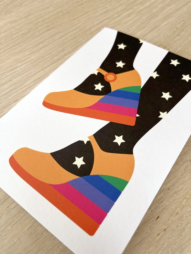 Disco Shoes Greetings Card