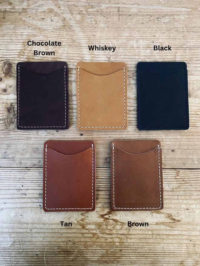 leather colour options for card holder 