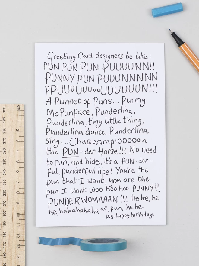 Punny McPunface Birthday Card - The Curious Pancake