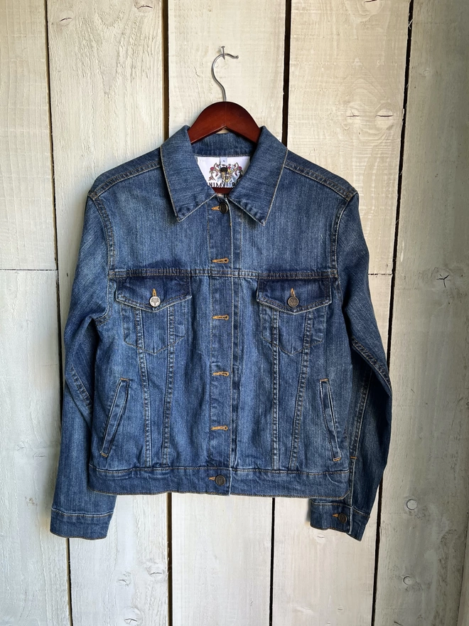Vintage denim jacket with HAPPY embroidery 