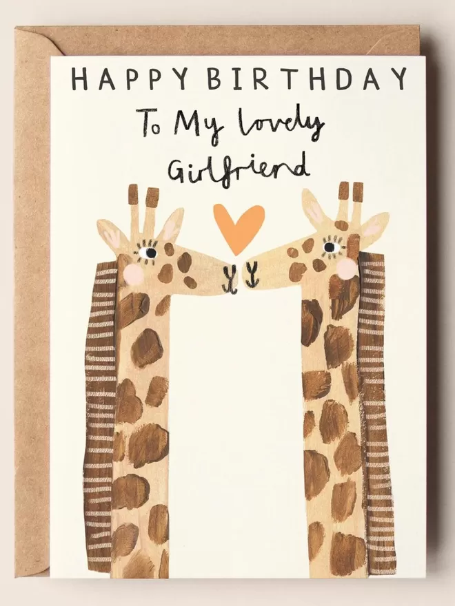 Giraffe Girlfriend Birthday Card