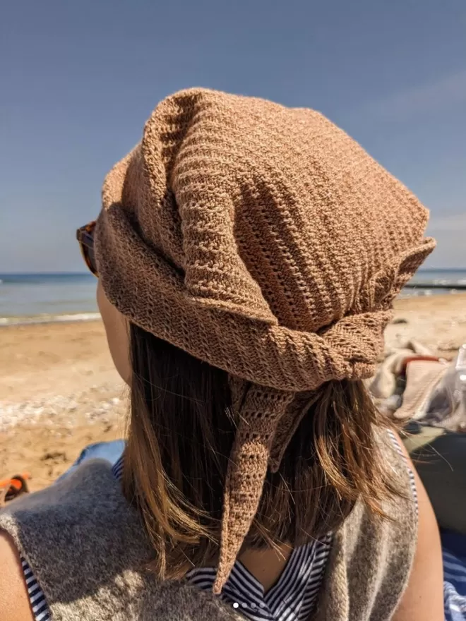 Cotton Headscarf in Sepia