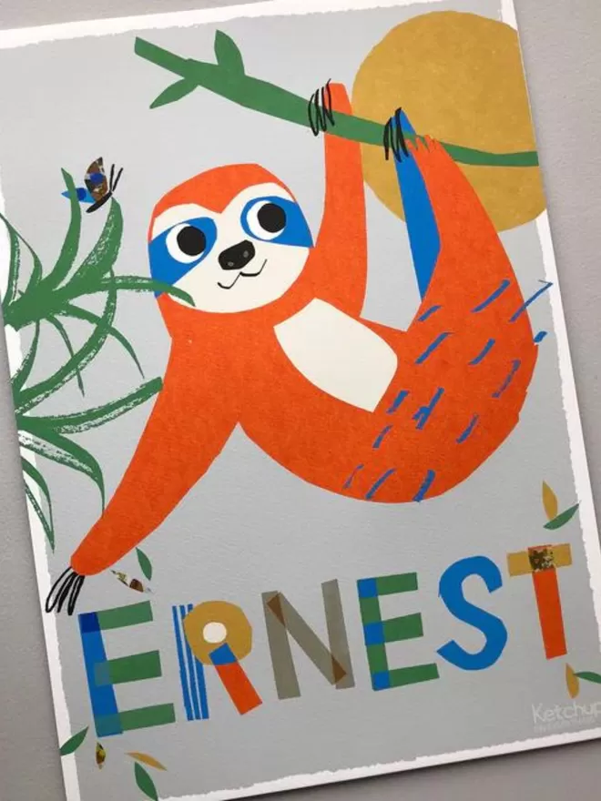 Personalised Sloth Print