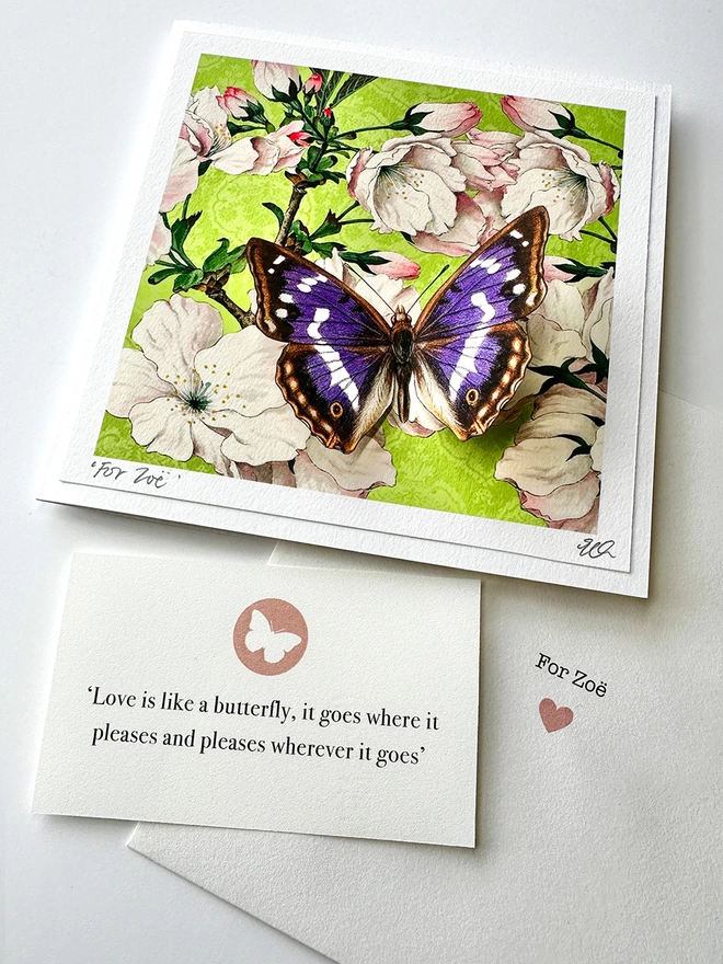 Personalised butterflygram and message
